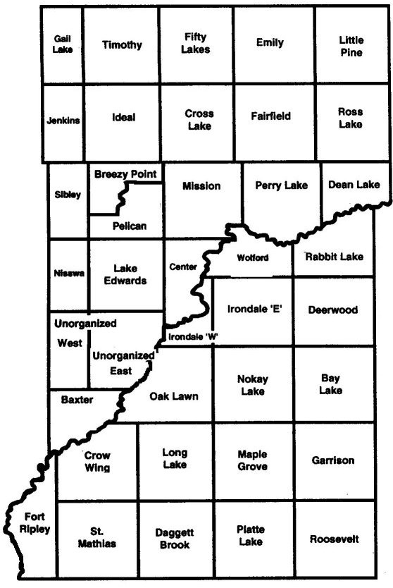 Crow Wing County Townships Map